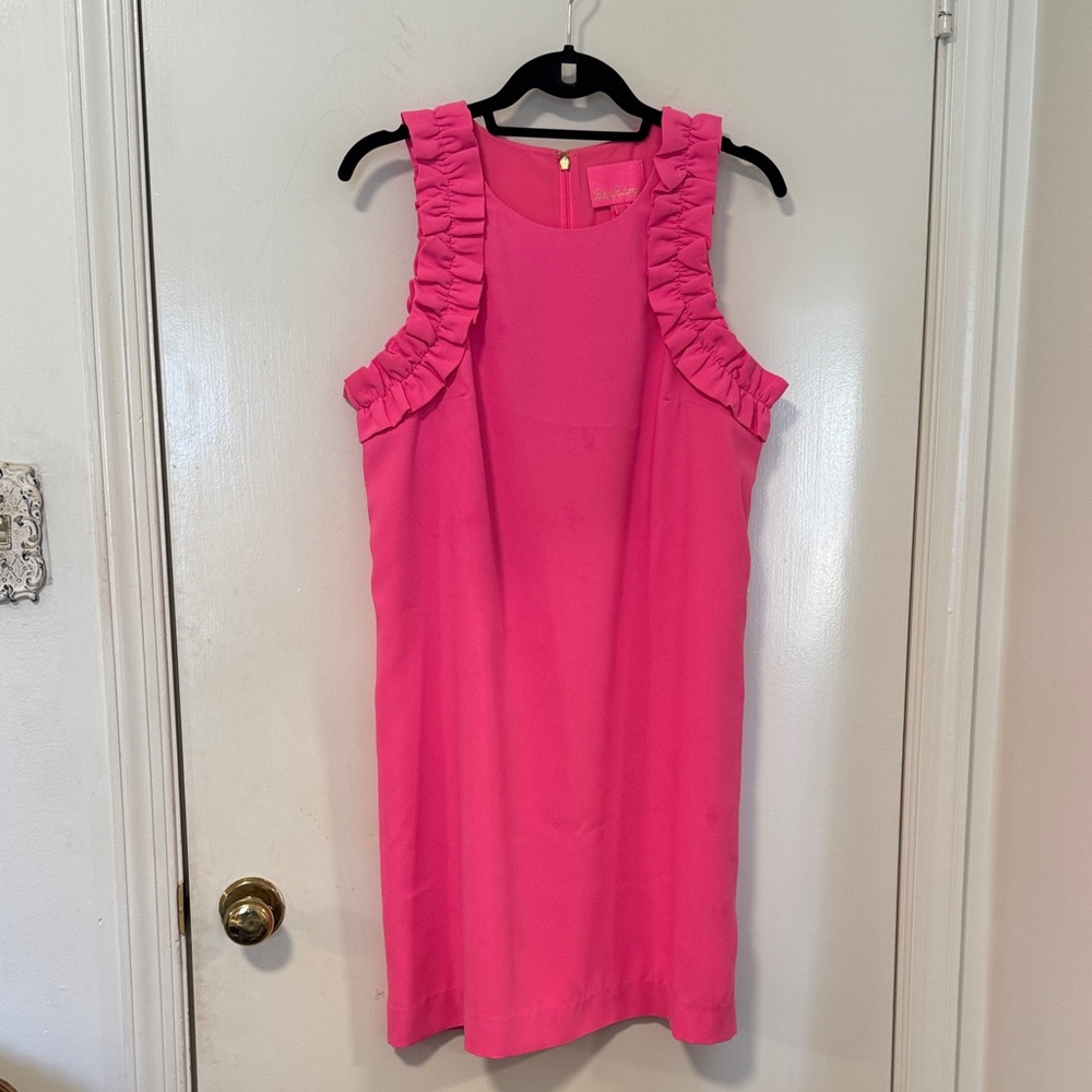 Lilly Pulitzer Kailee Ruffle Shift Dress- Roxie Pink